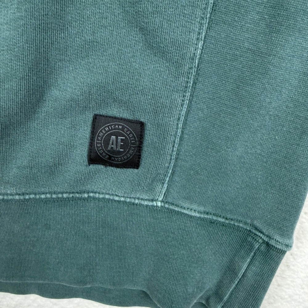 American Eagle Mens Large Tall Teal Green Cotton Crewneck Sweatshirt Pullover - Picture 5 of 7
